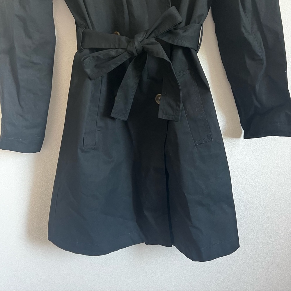 J. Crew Factory Black Trench Coat Size: 6 NWT - Picture 8 of 12